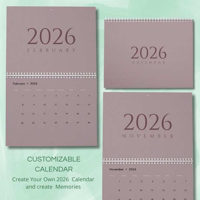 Calendrier mural tons neutres minimaliste (Créateur téléchargé)