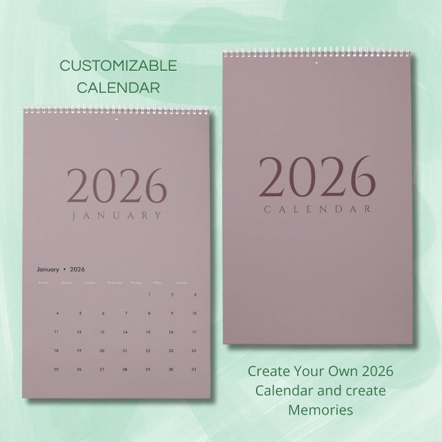 Calendrier mural tons neutres minimaliste (Créateur téléchargé)