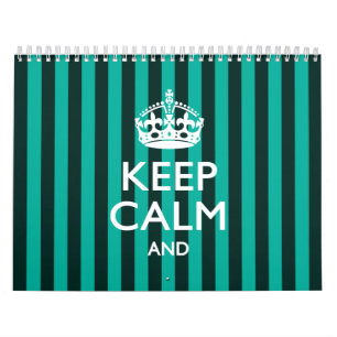 Calendrier Mural Turquoise Stripes 2025 CONSERVEZ CALME ET VOTRE Te