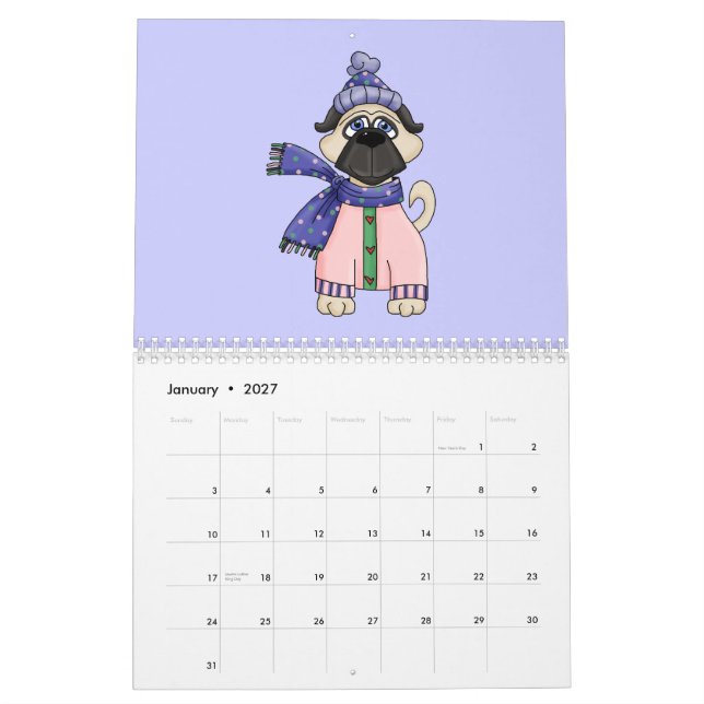 Calendrier Mural Un Carlin Pour Toutes Les Saisons (Jan 2027)