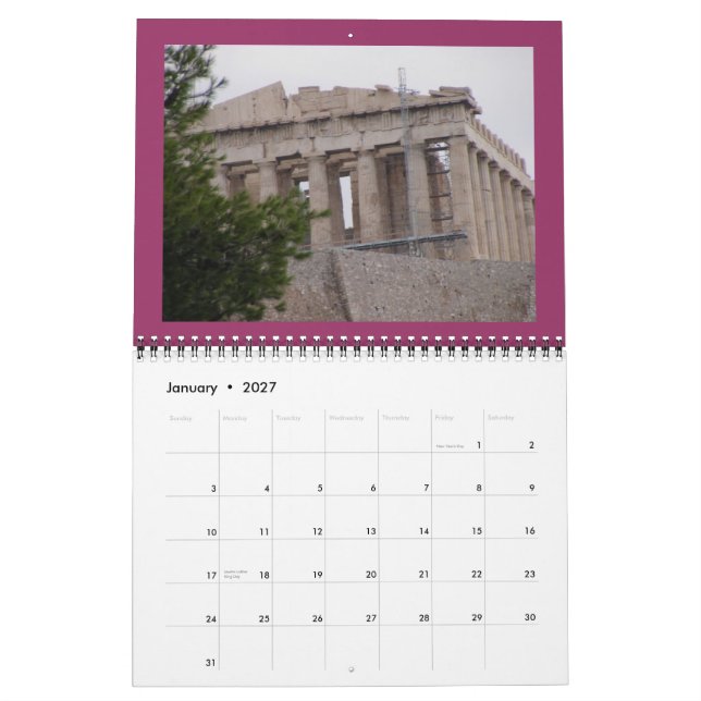 Calendrier Mural Un contact de la Grèce (Jan 2027)