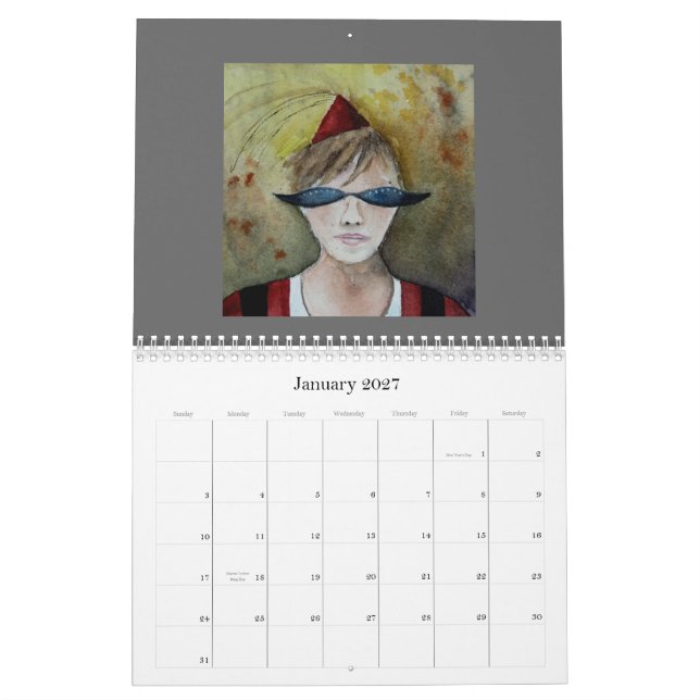 Calendrier Mural Une tête complètement de Whimsey (Jan 2027)