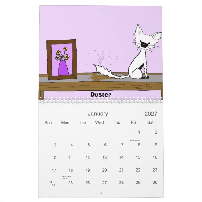Calendrier Mural Utilisations pour un chat d'occasion (rencontrez (Jan 2027)
