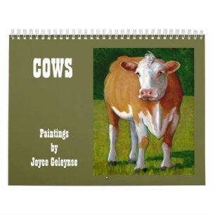 Calendrier Mural VACHES : Illustrations originales de diverses