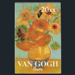 Calendrier Mural Van Gogh Fleurs avec des tournesols, des pavots, I<br><div class="desc">Une douzaine de célèbres peintures d'art du post impressionnisme Vincent van Gogh sont présentées dans ce calendrier de 12 mois. Janvier - Arbre d'amande fleurissant Février - Roses sauvages Mars - Vie morte : Vase avec des landes et des livres Avril - Irises Mai - Vie morte : Roses roses...</div>