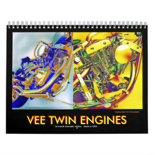 Calendrier Mural Vie domestique. Motocyclettes Vee-twin