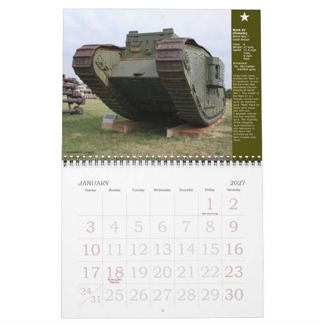 Calendrier Mural Vieil Ironsides 2012 (Jan 2027)