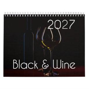 Calendrier mural vin 2027 - Noir & Vin