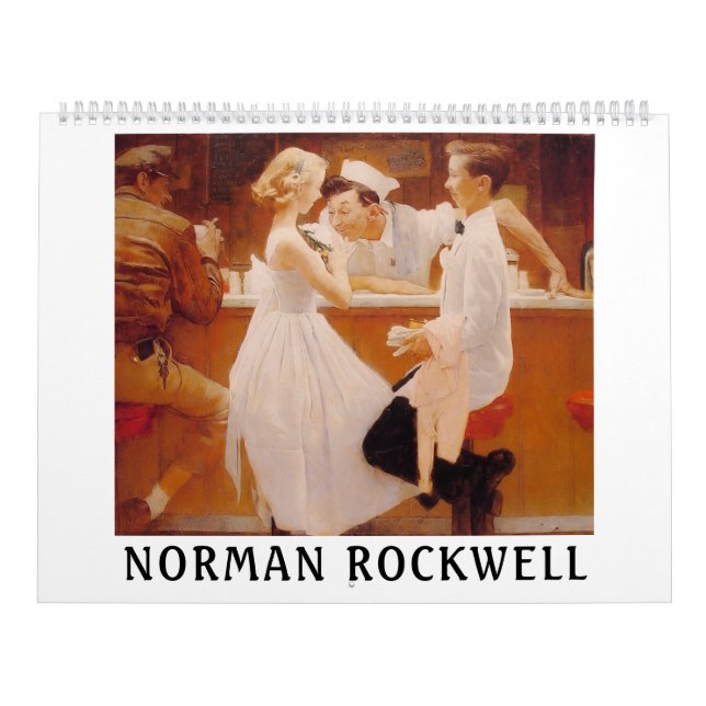 Calendrier mural vintage d'art de Norman Rockwell (Protection)