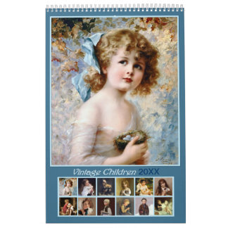 Calendrier mural Vintage pour enfants 2021