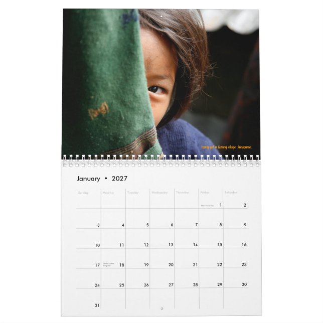 Calendrier Mural Visages du Népal (Jan 2027)