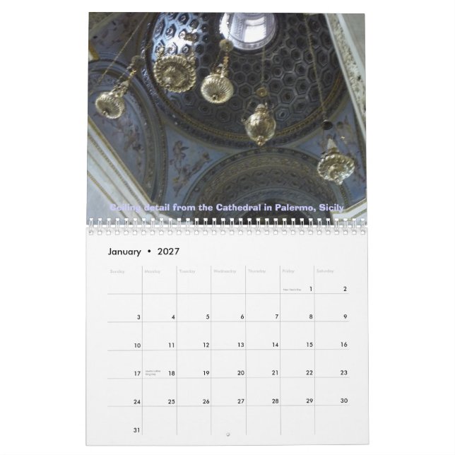 Calendrier Mural Visite d'héritage de 2013 Italiens (Jan 2027)