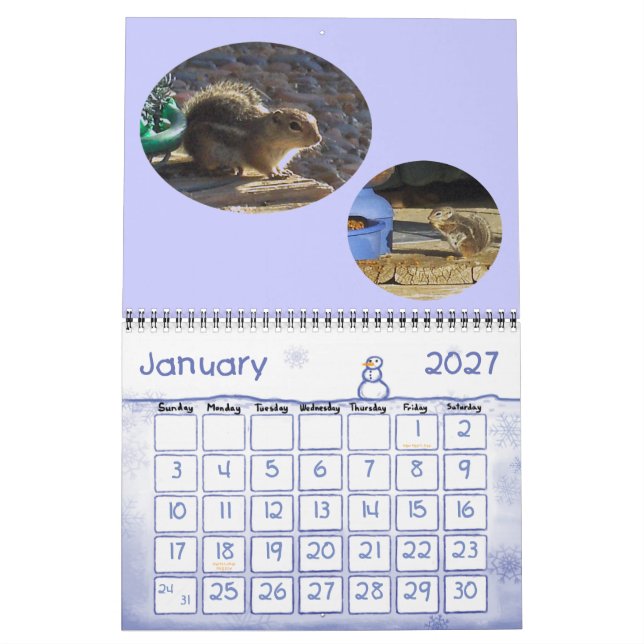 Calendrier Mural VISITEURS jardins (Jan 2027)