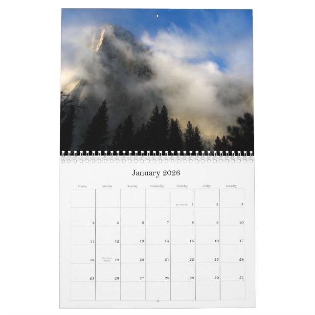 CALENDRIER MURAL VUES DE YOSEMITE (Jan 2026)