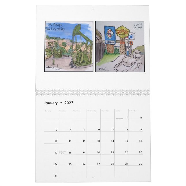 Calendrier Mural Vues du comté de San Luis_obispo (Jan 2027)