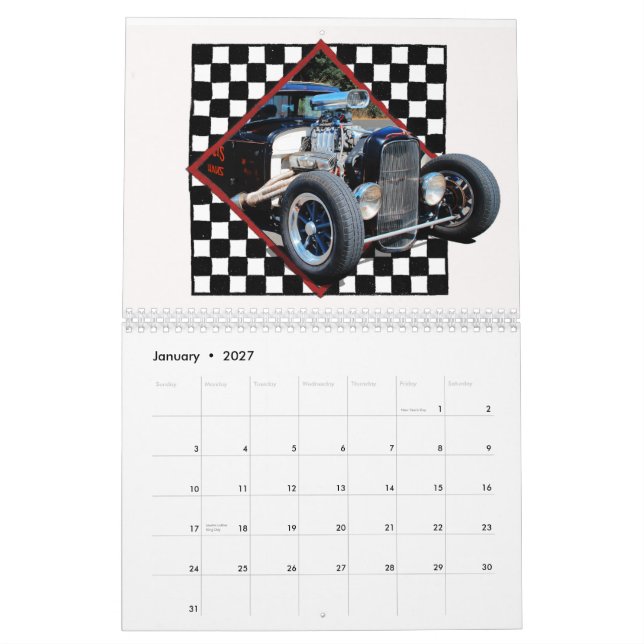 Calendrier Mural Wagon-restaurant de Rod de rat (Jan 2027)