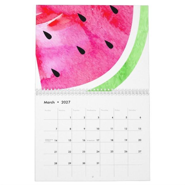 Calendrier Mural Watercolor Watermelon (Mar 2027)