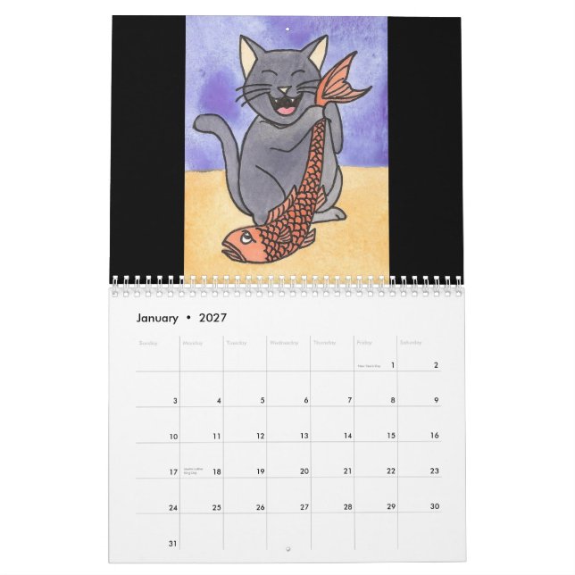 Calendrier Mural zazzle 003, Chats by Amber Day 2010 (Jan 2027)