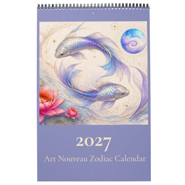 Calendrier mural Zodiaque Art Nouveau 2027  (Protection)