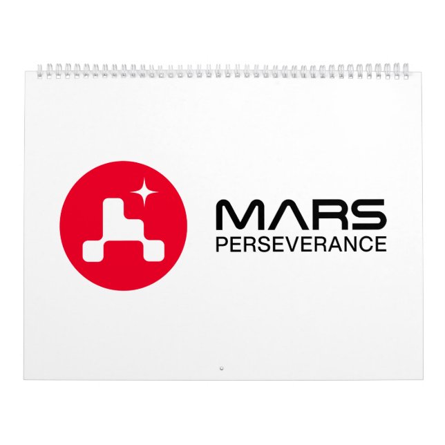 Calendrier NASA Mars Perseverance Rover Logo Rocket White (Protection)