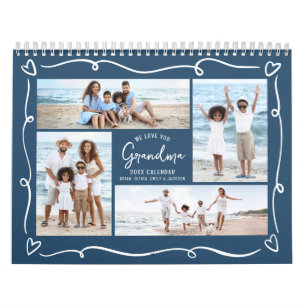 Calendrier Navy Love You Grand-mère Dessins à Main Levée 17 P