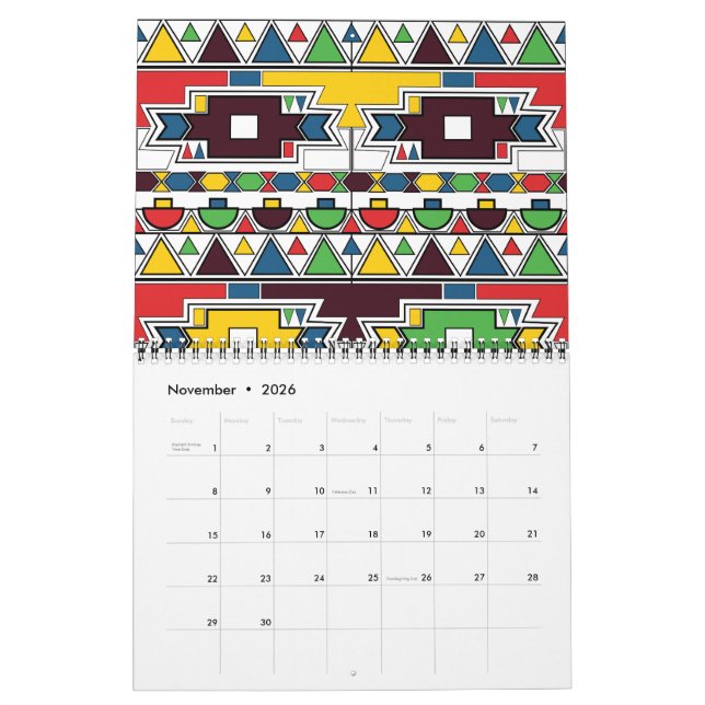 Calendrier Ndebele Motifs : Une année de tradition vivante (Nov 2026)