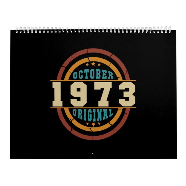 Calendrier Né Octobre 1973 Original Retro (Protection)