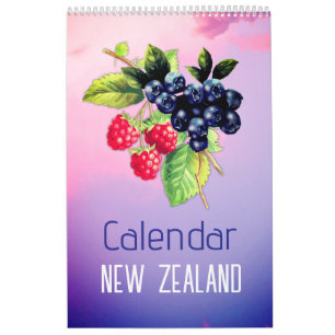 Calendrier néo-zélandais 2026 avec événements et j