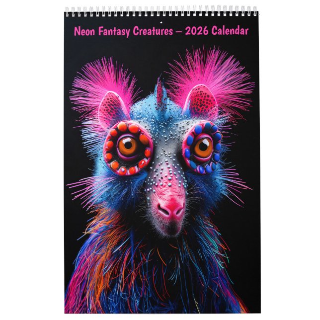 Calendrier Neon Fantasy Creatures – 2026 Calendar (Protection)