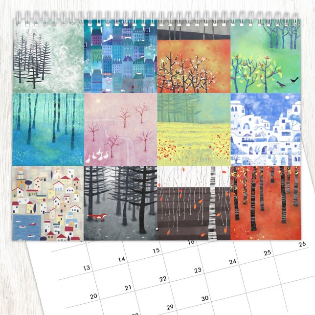 Calendrier Nic Squirrell Peintures Paysages (Landscape art paintings calendar with original art by Nic Squirrell)