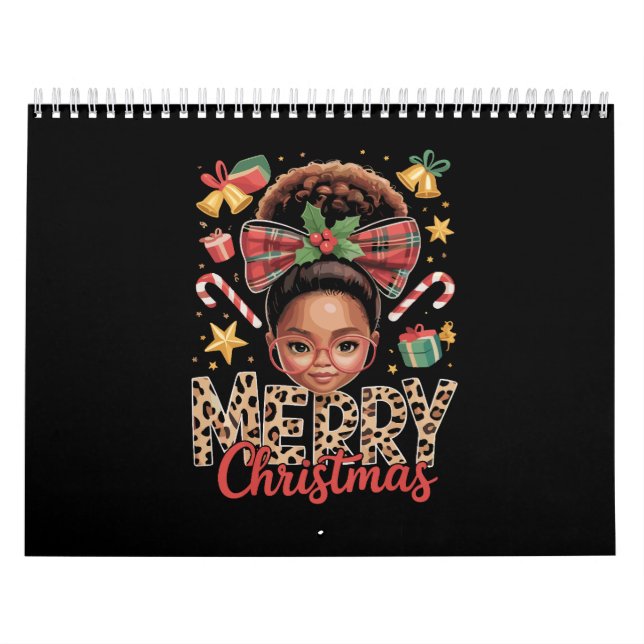 Calendrier Noël afro-américain chignon désordonné mère noire  (Protection)