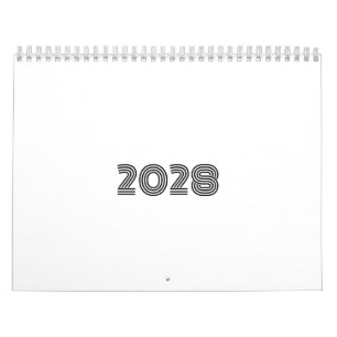 Calendrier Noir et blanc minimaliste