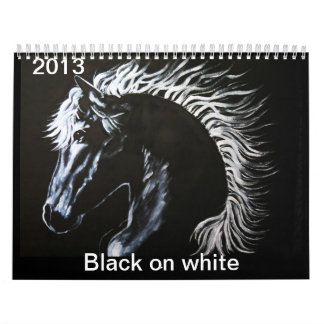 Calendrier Noir sur Callender blanc