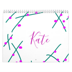Calendrier Nom d'arbre cerisier vert rose bohème rétro rustiq