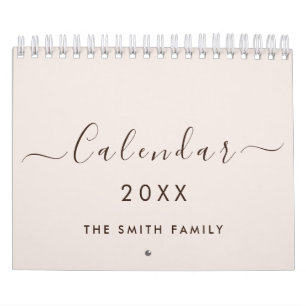Calendrier Nom de famille Cozy Minimalist 2027 écriture Terra