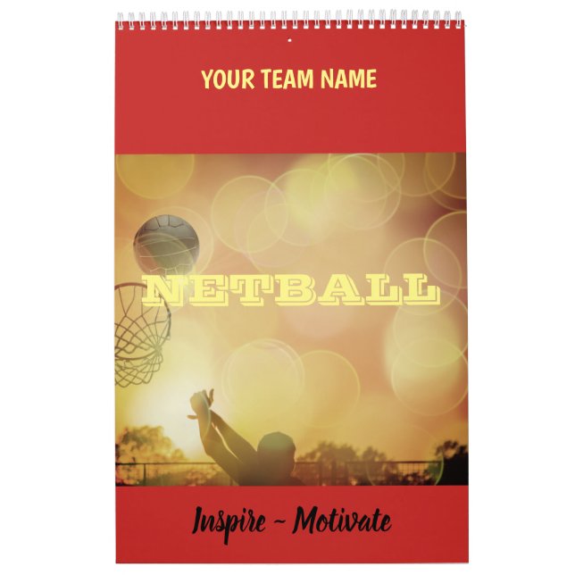 Calendrier Nom d'équipe personnalisé Netball (Protection)