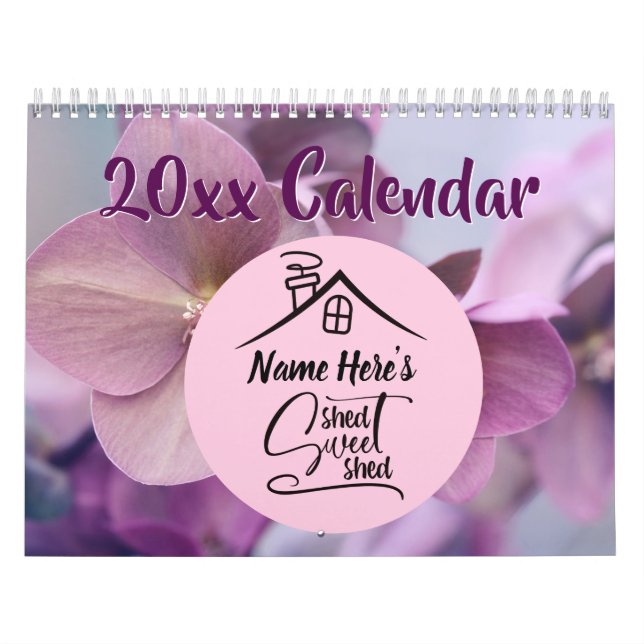 Calendrier Nom Shed Sweet Shed, Elle Shed 20xx Rose         (Protection)