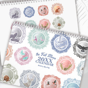 Calendrier Noms de Pleine lune chaque année Art illustré