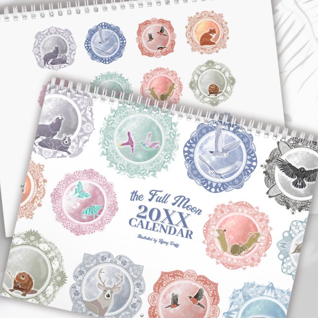 Calendrier Noms de Pleine lune chaque année Art illustré (Créateur téléchargé)