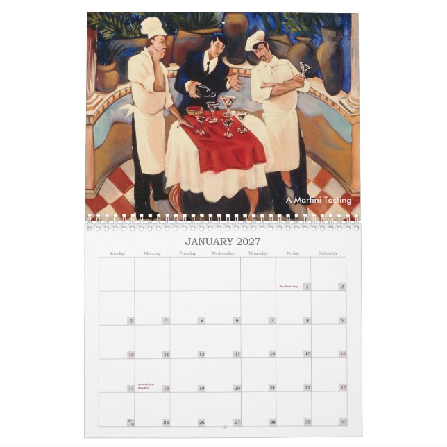 Calendrier Nourriture et vin | les peintures d'Andrea… (Jan 2027)