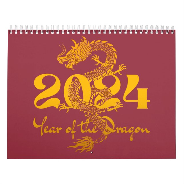 Calendrier Nouvel An chinois 2024 Année du Dragon (Protection)