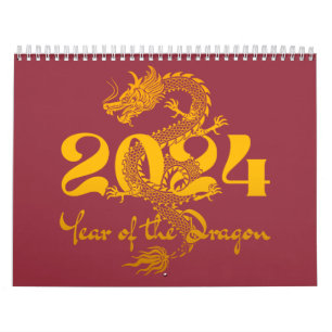Calendrier Nouvel An chinois 2024 Année du Dragon