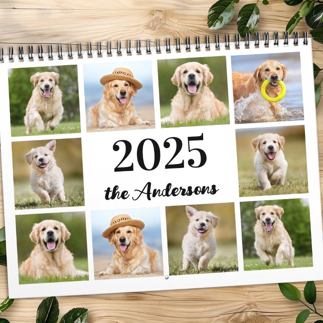 Calendrier Nouvel an Photo personnalisée Famille Animaux de c (Créateur téléchargé)
