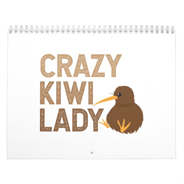 Calendrier Nouvelle-Zélande Crazy Kiwi Lady Funny Gift Idea (Protection)