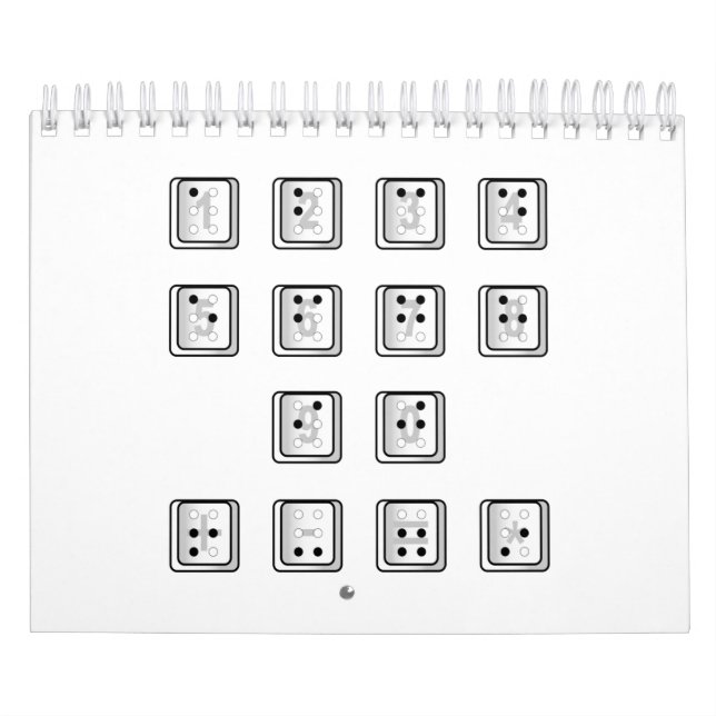 Calendrier Numéros de clé de l'ordinateur en braille (Protection)