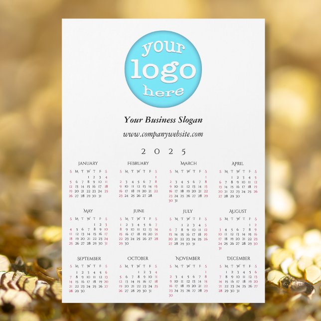 Calendrier Office 2025 du logo d'entreprise person (Custom Company Business Logo Office 2025 Calendar)