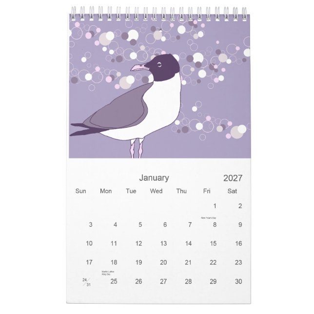 Calendrier Oiseaux 2008 (Jan 2027)
