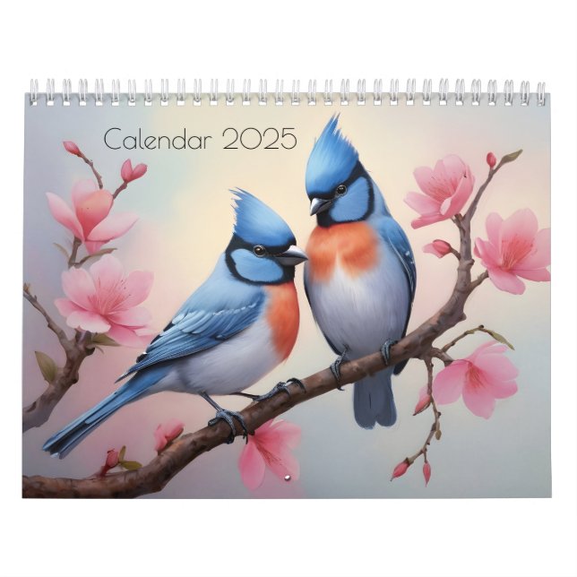 Calendrier Oiseaux aquarelle art (Protection)