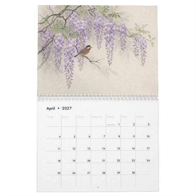 CALENDRIER OISEAUX ET FLEURS JAPONAIS (Apr 2027)