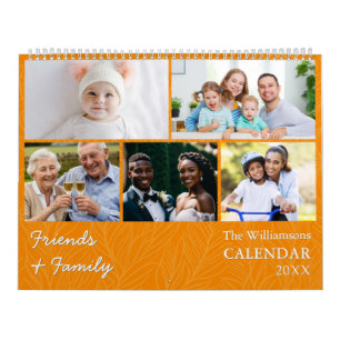 Calendrier Orange Multi Photo Famille et Amis